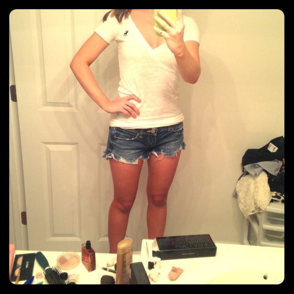 White deep v neck top!