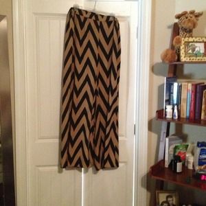 Tan and black chevron pants