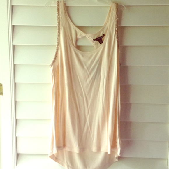 American Eagle Outfitters Tops - 💝SOLD IN BUNDLE💝Cute Light Pink Beaded Top