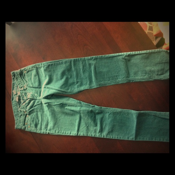 Teal corduroy pants