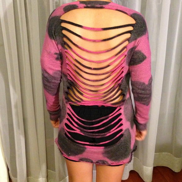 sweatshirt material pink and grey with hearts - Picture 2 of 4