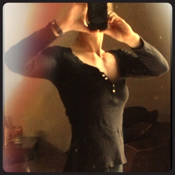 Black Long Sleeved Faded Glory Shirt