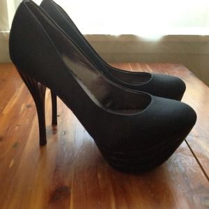 Bebe black satin shoes