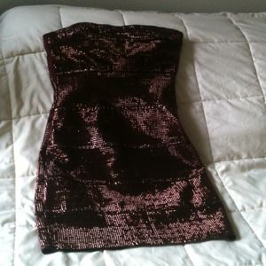 Super cute amber gold tube top dress. Worn twice.