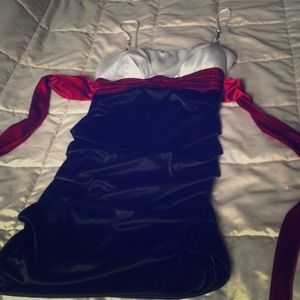 Sexy dress! Black, white, and red.