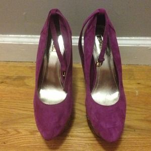 Purple, Snake skin Wedges