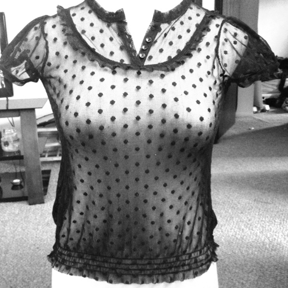 Cute sheer polka dot shirt