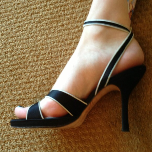 Nina B&W Strappy Heels - Picture 3 of 3
