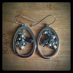 Nine West silver dangle earrings w/ bauble detail