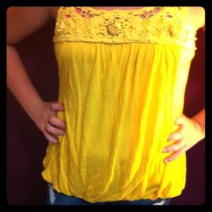 Yellow top.