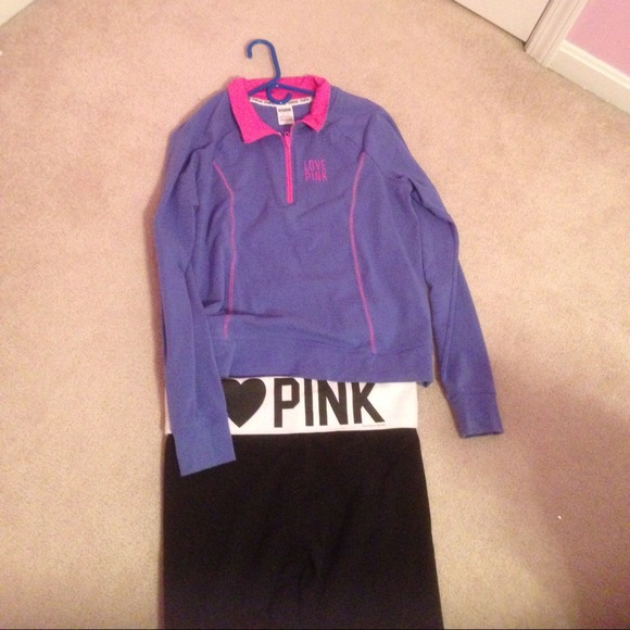 Victoria secret yoga Capri and yoga half zip