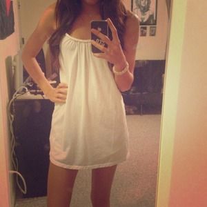 Short white summer dress.