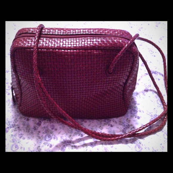 Talbots woven leather handbag