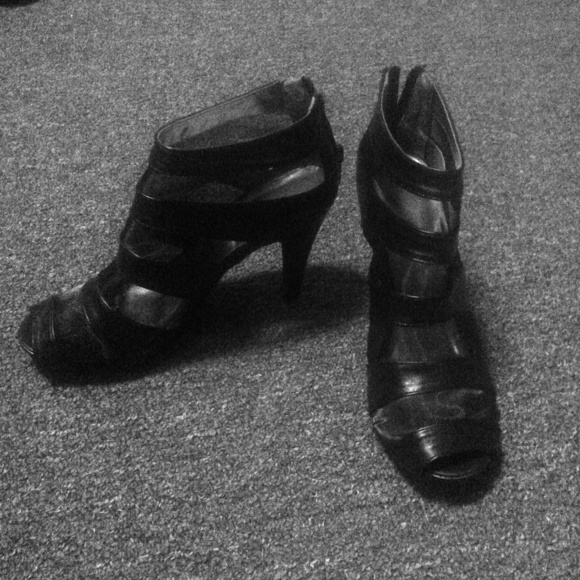 Peep toe booties