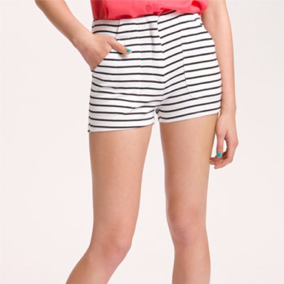 Other - NWOT Lush stripe high waisted shorts