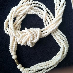 Vintage multi strand knotted bead necklace.