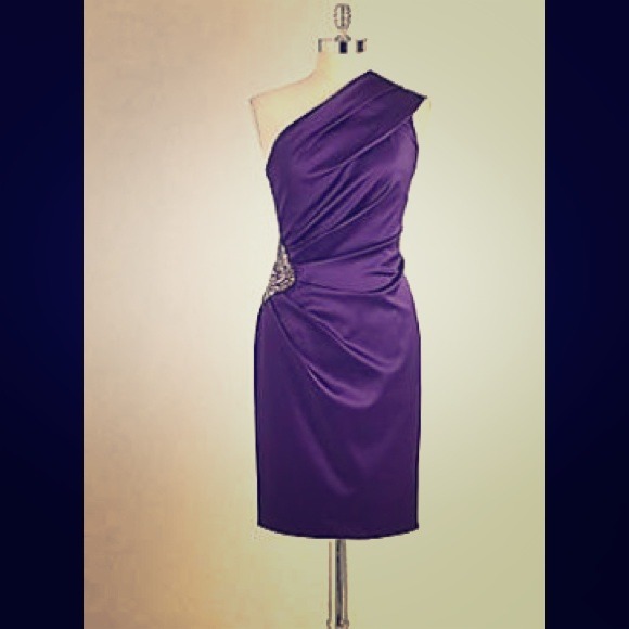 Purple one shoulder dress