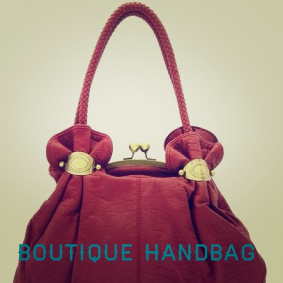 Red Leather Handbag - Picture 1 of 2