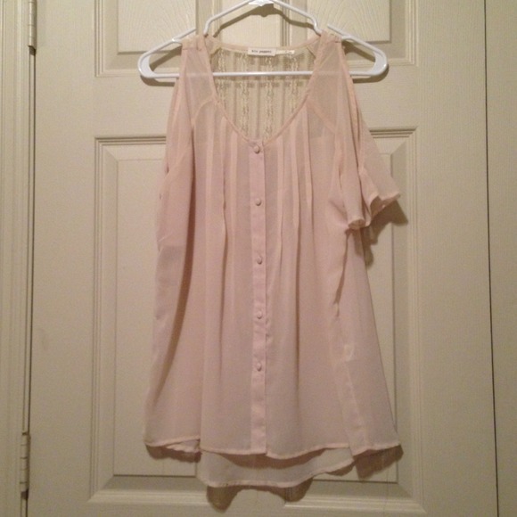 Cream sheer top