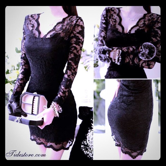 Black lace dress