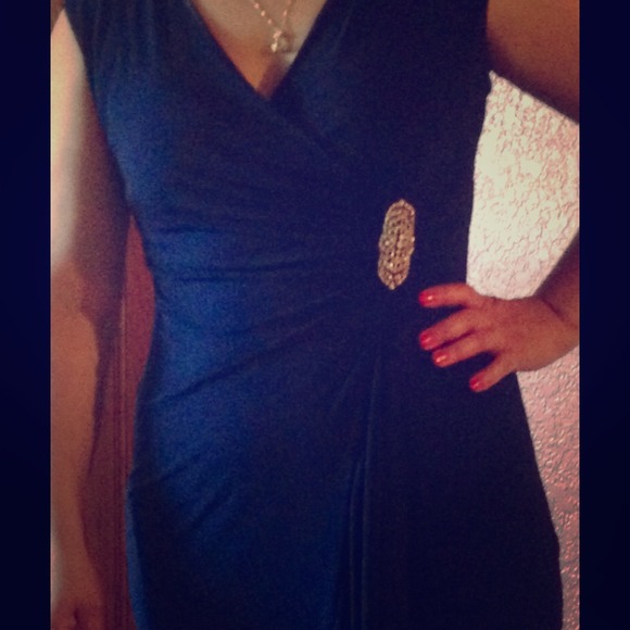 Navy blue jeweled dress