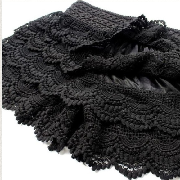 SOLD!!  New Black Crochet Lace shorts