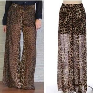 Sheer leopard pants