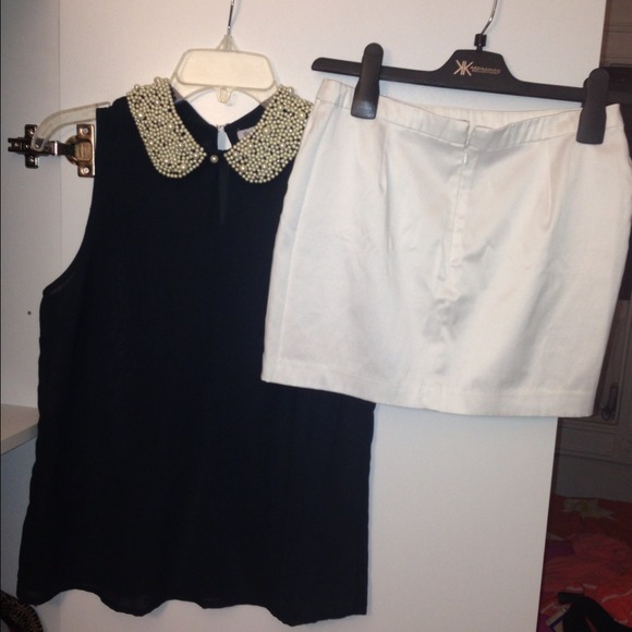 🔴Sold🔴 Chiffon blouse with white skirt