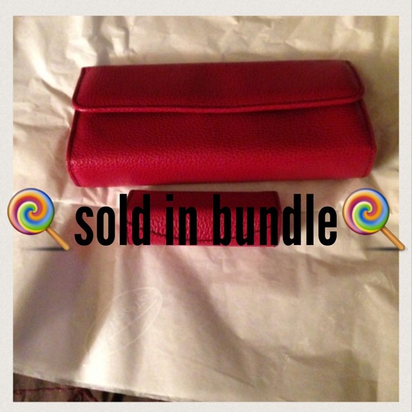 Pebble Red eyeglass and lipstick case Talbots