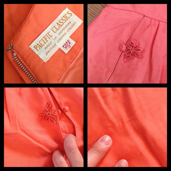 🎉Host Pick! Pure Silk Coral Colored Vintage Dress - Picture 3 of 4