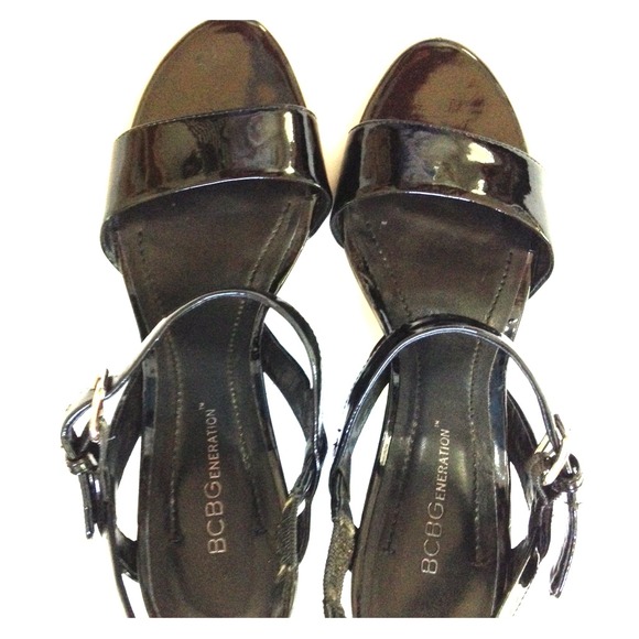 BCBG Generation patent black heels.