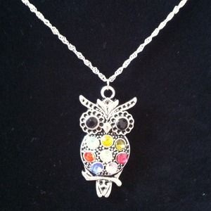 ⭕Trade⭕Colorful Owl Pendant with long Chain