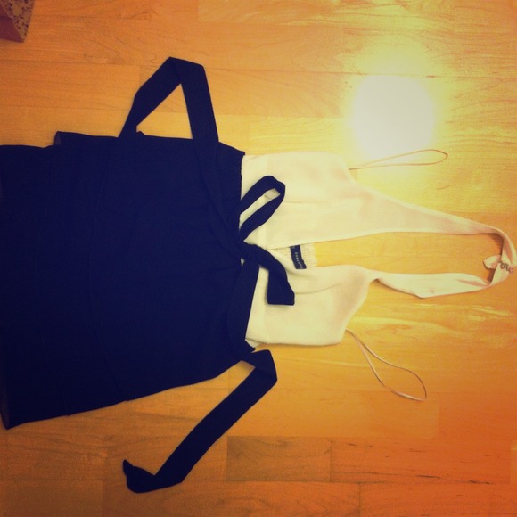 Dressy halter top. Black&white