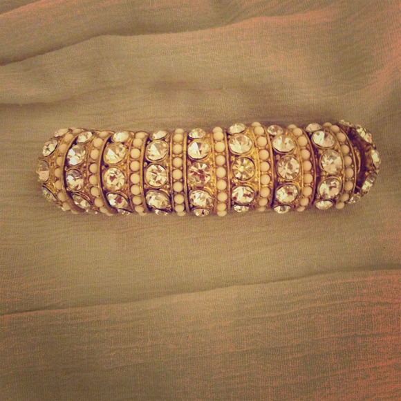 Reduced- Gold J.Crew bracelet with rhinestones