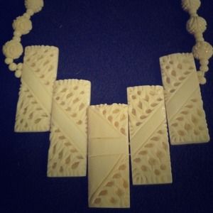 Vintage hand carved African bone necklace.
