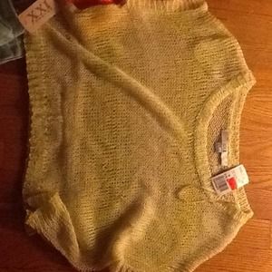 Yellow knit crop top