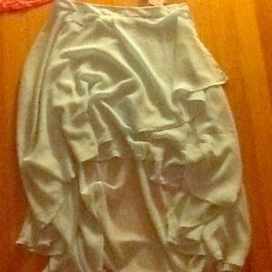 Mint green high low skirt