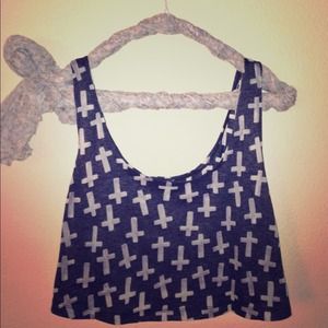 Cross crop top brand new!