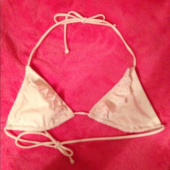 Victoria's Secret White Eyelet Bikini Top