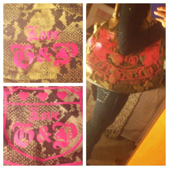 Authentic juicy couture snake print canvas tote - Picture 2 of 4