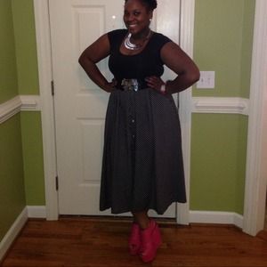 Vintage polka dot LNG skirt