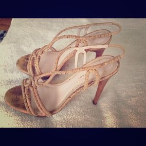 Elie Tahari cork with wood heel