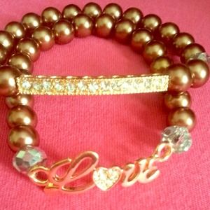 Custom bling bracelet set