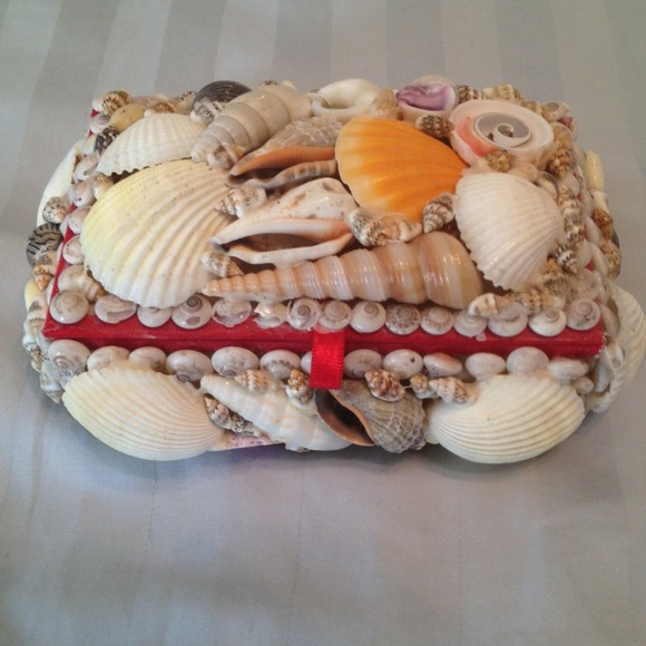 Jewelry Box - handmade with shells all around it.
