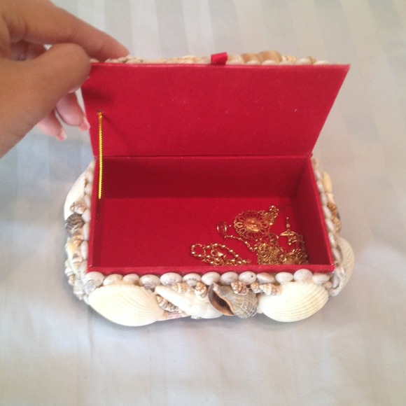 Jewelry Box - handmade with shells all around it.