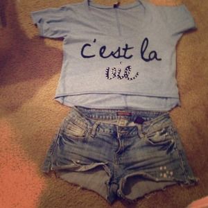 Baby blue cropped top