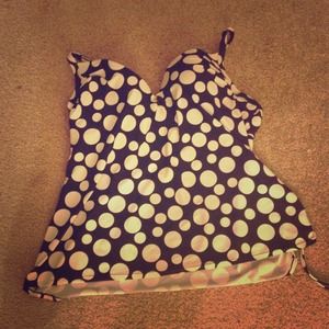 Black and white polka dot Tankini