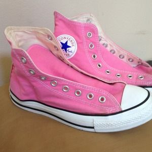 Pink Chuck Taylor's Converse hi-tops