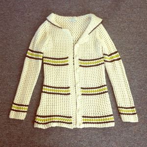 Woven sweater with sailor back