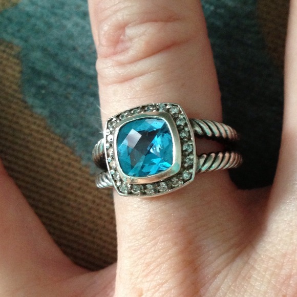 David yurman aqua topaz and diamond ring. PAYPAL